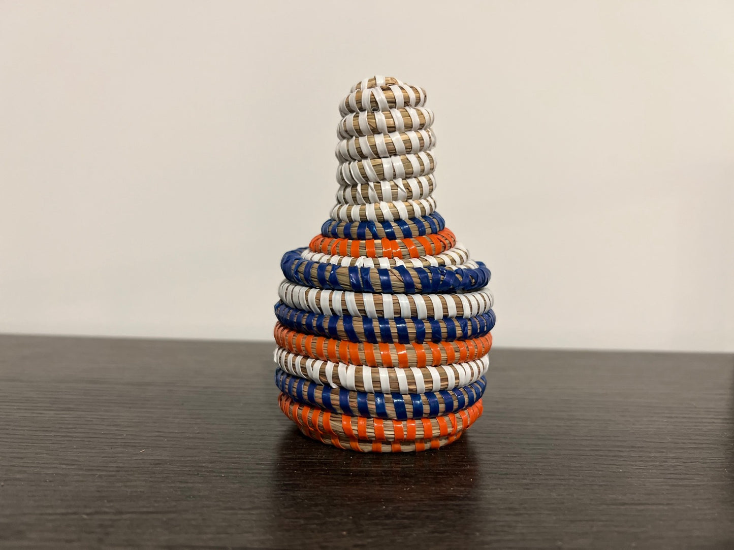 Cute Tiny Boho Basket Blue Orange