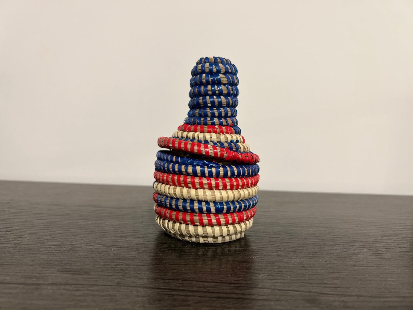 Cute Tiny Boho Basket Blue Red