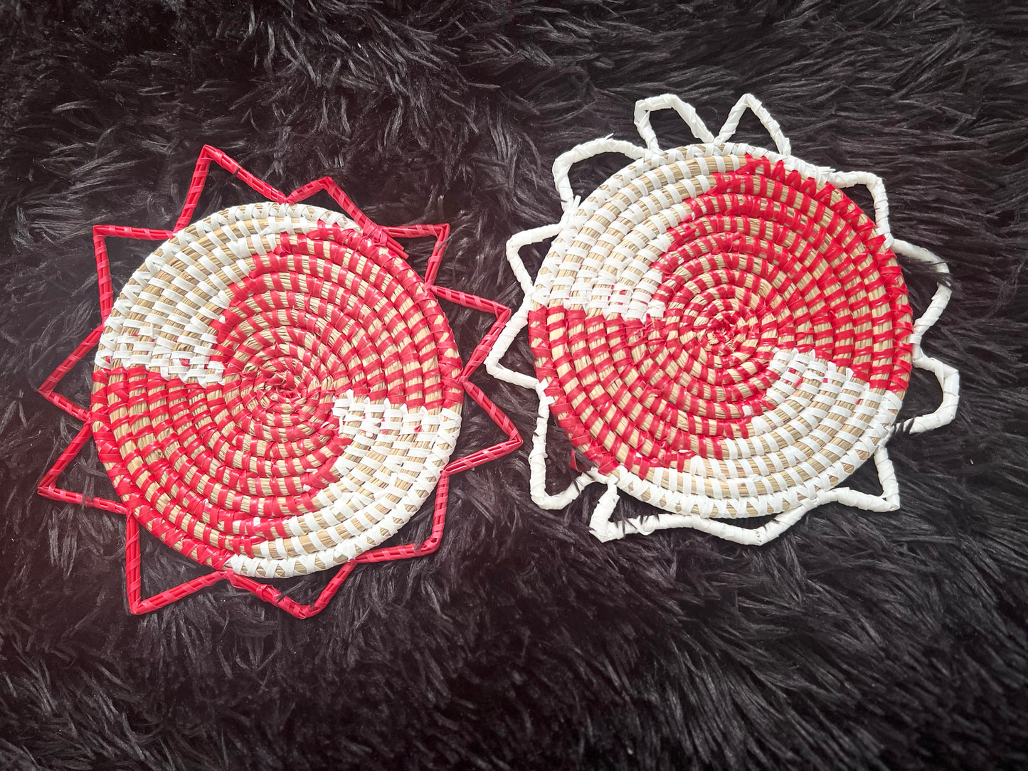 Handcrafted Red Wall Decor Set Of 2